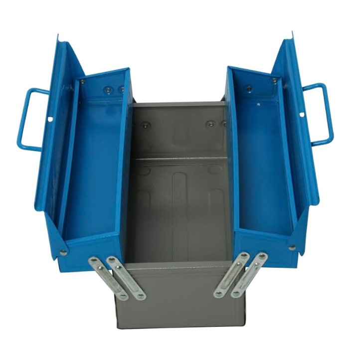 3 Compartment Toolbox – Multi-Bay Portable Organizer, Impact-Resistant Plastic, Hinged Lid Lock | Separate Sections for Bits, Fasteners & Tools | UAE Workshop Essential Storage 